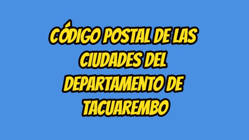 Código Postal de las ciudades del Departamento de Tacuarembo