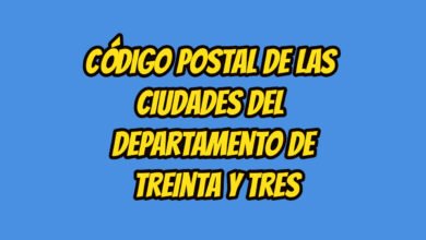 Código Postal de las ciudades del Departamento de Treinta y tres