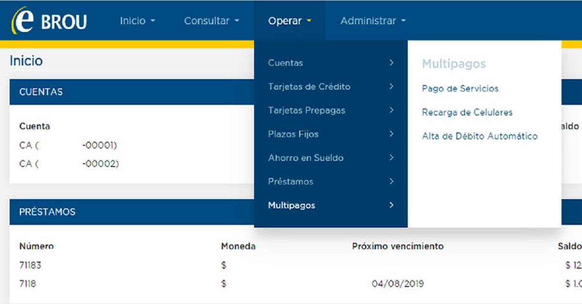 Cómo pagar OCA con eBROU: factura y estado de cuenta paso a paso 1 pagar OCA con eBROU